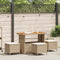 vidaXL - 4-delige - Tuinset - met - Kussens - Beige - Poly - Rattan - Acacia