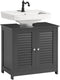 SoBuy FRG237-II-DG - Badkamermeubel - 2 Deuren 2 Planken - Donkergrijs 60x35x58cm