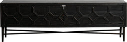 BePureHome Bequest Tv Meubel/ Salon Tafel - Hout - Zwart - 50x160x45