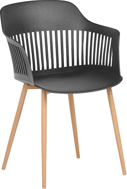 BERECA - Eetkamerstoel - Zwart - Synthetisch materiaal