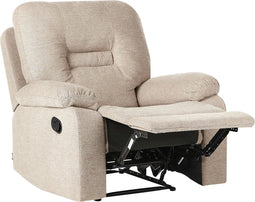 BERGEN - Fauteuil handmatig verstelbaar - Beige - Polyester