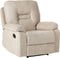 BERGEN - Fauteuil handmatig verstelbaar - Beige - Polyester