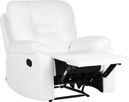 BERGEN - Fauteuil handmatig verstelbaar - Wit - Polyester