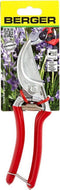 Berger Professionele Snoeischaar - Ergonomisch 25° Gebogen - RVS - 21 cm - Rood