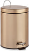 Berilo Pedaalemmer - goudkleurig - metaal - 5 liter - H26 cm - prullenbak