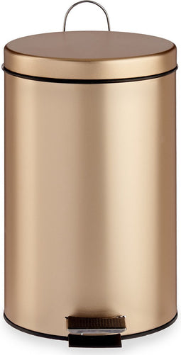 Berilo Pedaalemmer/vuilnisbak - goud kleurig - metaal - 12 liter inhoud