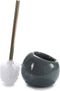 Berilo toiletborstel/wc-borstel van keramiek - donkergrijs - H34 cm