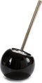 Berilo toiletborstel/wc-borstel van keramiek - zwart - H34 cm - rond
