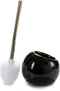 Berilo toiletborstel/wc-borstel van keramiek - zwart - H34 cm - rond