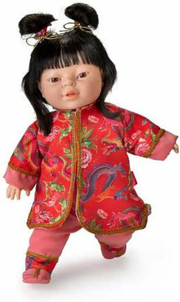 Berjuan Friends of The World babypop 38 cm in rode outfit