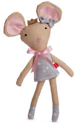 Berjuan Knuffelpop Muis Meisjes 36 Cm Katoen Grijs/roze