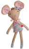 Berjuan Knuffelpop Muis Meisjes 36 Cm Katoen Grijs/roze