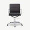 Bern Office Chair, Dark Brown Leather & Chrome