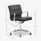 Bern Office Chair, Dark Brown Leather & Chrome