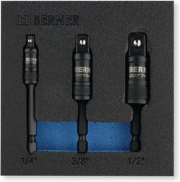 Berner Bitadapterset 1/4 bit naar dop 1/4, 3/8, 1/2