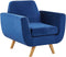BERNES - Fauteuil - Blauw - Fluweel
