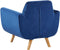 BERNES - Fauteuil - Blauw - Fluweel