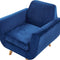 BERNES - Fauteuil - Blauw - Fluweel