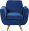 BERNES - Fauteuil - Blauw - Fluweel