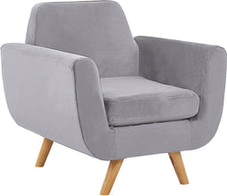 BERNES - Fauteuil - Grijs - Fluweel