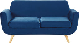 BERNES - Tweezitsbank - Blauw - Fluweel