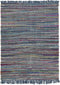 BESNI - Laagpolig vloerkleed - Blauw - 160 x 230 cm - Katoen