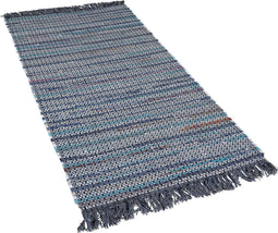 BESNI - Laagpolig vloerkleed - Grijs - 80 x 150 cm - Katoen