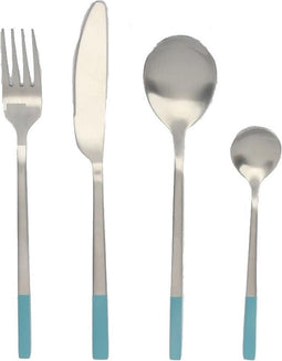 Bestek DKD Home Decor Blauw Ziverachtig Roestvrij staal (3,9 x 2,5 x 19,7 cm) (2 x 0,3 x 21 cm)
