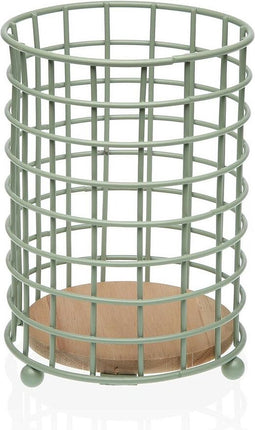 Bestekorganizer Versa Groen Hout Rubberwood Staal Ijzer 12,5 x 17,5 x 12,5 cm