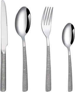 Bestekset - ARTHUR MARTIN - AM1551 - 24 delig - RVS - Geribbelde handgreepafwerking