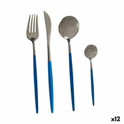 Bestekset Blauw Zilverkleurig Roestvrij staal (12 Stuks)