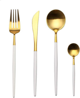 Bestekset Gouden Wit Roestvrij staal