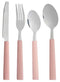 Bestekset Roestvrij staal Plastic Roze Zilverkleurig (6 Stuks)
