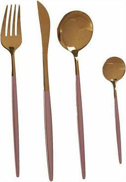 Bestekset Roze Gouden Roestvrij staal (12 Stuks)