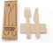 Bestekset vork, mes FSC® hout, servet FSC® papier, in zakje FSC® papier | Inhoud: 100 stuks