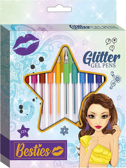 Besties Glittergelpennen, 12st.