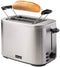 Bestron broodrooster voor 2 sneden Brood, incl. broodjesopzet, 7 bruiningsniveaus & kruimellade, 800 Watt, roestvrijstalen ontwerp, kleur: zilver