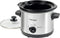 Bestron Slowcooker, met 3 programma's, keramische pan & glazen deksel, voor 2 Personen, 1,5L capaciteit, vatwasserveilig, 120 Watt, kleur: zilver
