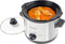 Bestron Slowcooker, met 3 programma's, keramische pan & glazen deksel, voor 2 Personen, 1,5L capaciteit, vatwasserveilig, 120 Watt, kleur: zilver