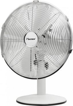 Bestron Tafelventilator Ø 35cm, Ventilator met 3 snelheidsstanden & 75° graden draaifunctie, 35Watt, DFT35W, kleur: Wit