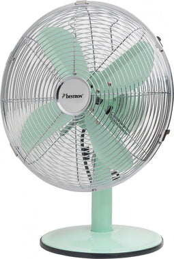 Bestron Tafelventilator Ø 35cm, Ventilator met 3 snelheidsstanden & 75° graden draaifunctie, 35Watt, DFT35M, kleur: Mint