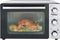 Bestron vrijstaande Mini Oven met 31L volume, Bakoven inlcusief Grillrooster, Draaispit, Bakschaal, Ø30,5 cm Pizzasteen & Heteluchtfunctie, met 5 programma’s tot max. 230 °C, timer & indicatielampje, 1500 Watt, kleur: zilver / zwart