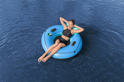 Bestway Comfortabel Zwemband met rugleuning en bekerhouder - Blauw