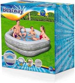 Bestway familiebad pentagon truprint stone 213