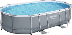 Bestway - Power Steel - Opzetzwembad inclusief filterpomp en accessoires - 488x305x107 cm - Ovaal