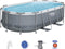 Bestway - Power Steel - Opzetzwembad inclusief filterpomp en zwembadtrap - 427x250x100 cm - Rechthoekig
