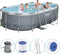 Bestway - Power Steel - Opzetzwembad inclusief filterpomp en zwembadtrap - 427x250x100 cm - Rechthoekig