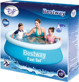 Bestway Zwembad Fast Set opblaasbaar rond 183x51 cm blauw
