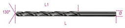 Beta 412L 2,00 mm -SPIRAALBOREN HSS, LANGE