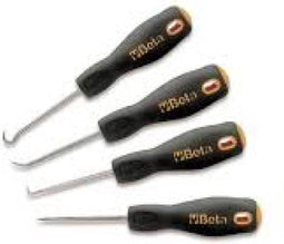 Beta monteurs precisiehaak, gebogen uiteinde, met handgreep